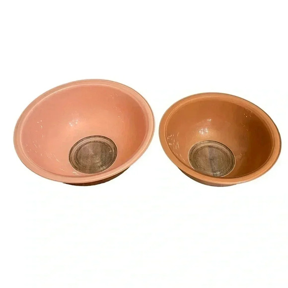 PYREX Corning NY USA 325 2.5L and 323 1.5L Set of 2 Nesting Mixing Brown Bowls - Picture 1 of 16